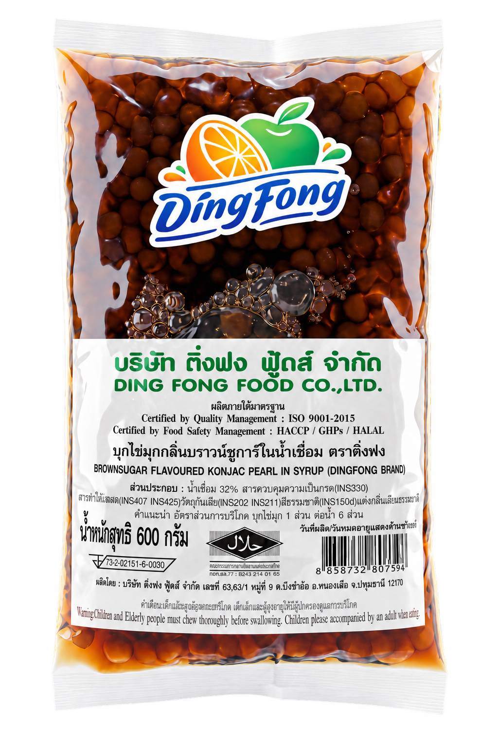 บุกไข่มุกบราวน์ชูการ์ 600 กรัม ตราติ่งฟง